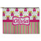 Pink Monsters & Stripes Zipper Pouch (Personalized)