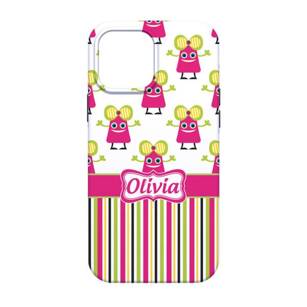 Pink Monsters & Stripes iPhone 13 Pro Tough Case - Back