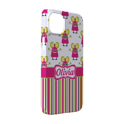 Pink Monsters & Stripes iPhone Case - Plastic - iPhone 14 (Personalized)