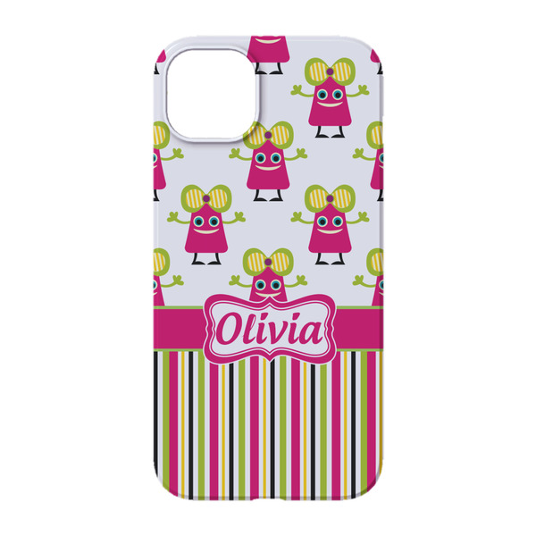 Pink Monsters & Stripes iPhone 14 Pro Case - Back