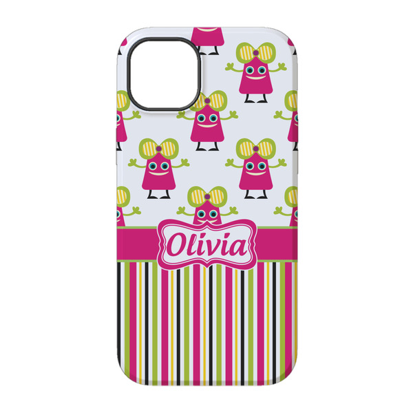 Pink Monsters & Stripes iPhone 14 Tough Case - Back