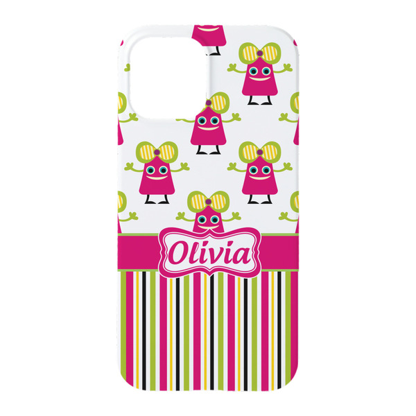 Pink Monsters & Stripes iPhone 15 Case - Back