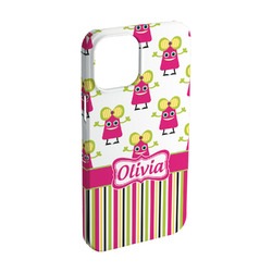 Pink Monsters & Stripes iPhone Case - Plastic - iPhone 15 Pro (Personalized)