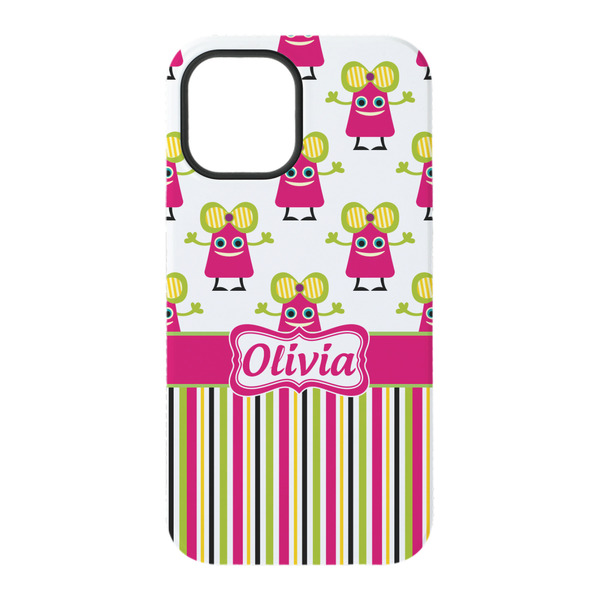 Pink Monsters & Stripes iPhone 15 Tough Case - Back