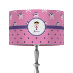 Pink Pirate 12" Drum Lamp Shade - Fabric (Personalized)
