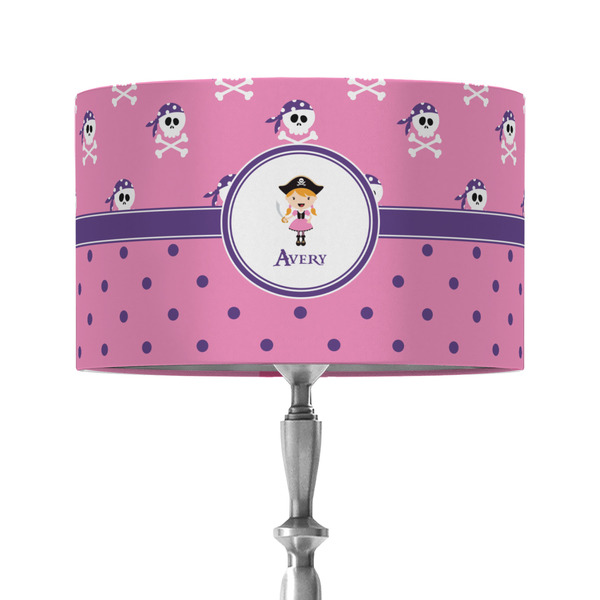 Custom Pink Pirate 12" Drum Lamp Shade - Fabric (Personalized)