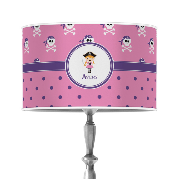 Custom Pink Pirate 12" Drum Lamp Shade - Poly-film (Personalized)