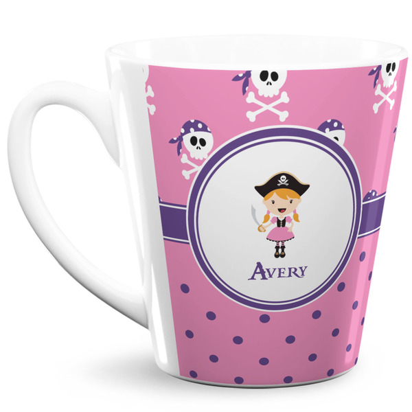 Custom Pink Pirate 12 Oz Latte Mug (Personalized)