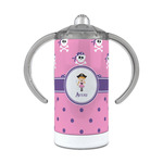 Pink Pirate 12 oz Stainless Steel Sippy Cup (Personalized)