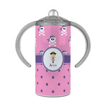 Pink Pirate 12 oz Stainless Steel Sippy Cup (Personalized)