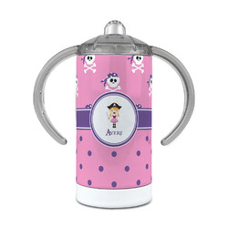 Pink Pirate 12 oz Stainless Steel Sippy Cup (Personalized)