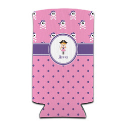 Pink Pirate Can Cooler (tall 12 oz) (Personalized)