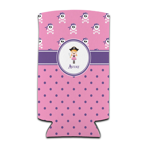 Custom Pink Pirate Can Cooler (tall 12 oz) (Personalized)