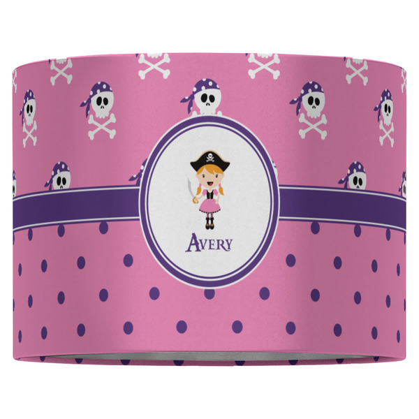 Pink Pirate 16" Drum Lampshade - FRONT (Fabric)