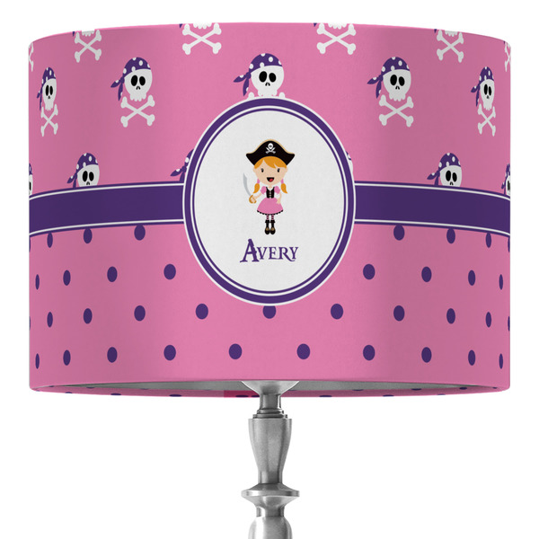 Custom Pink Pirate 16" Drum Lamp Shade - Fabric (Personalized)