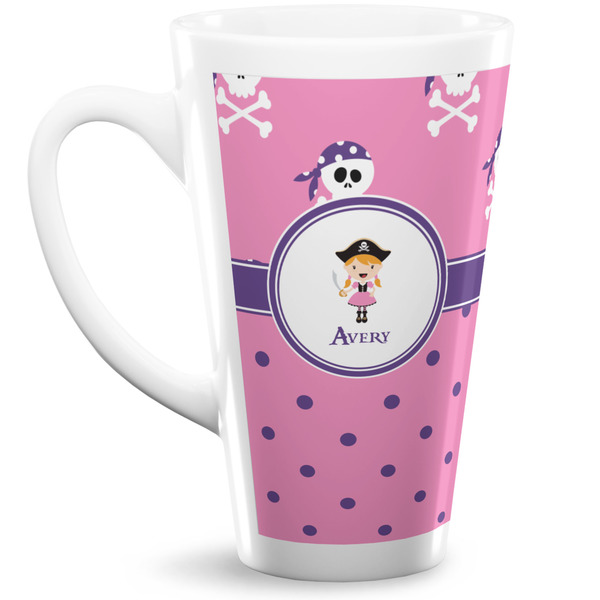 Custom Pink Pirate 16 Oz Latte Mug (Personalized)