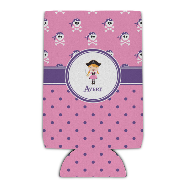 Custom Pink Pirate Can Cooler (16 oz) (Personalized)