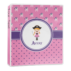 Pink Pirate 3-Ring Binder - 1 inch (Personalized)