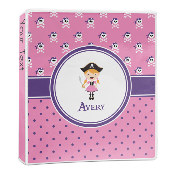 Custom Pink Pirate 3-Ring Binder - 1 inch (Personalized)
