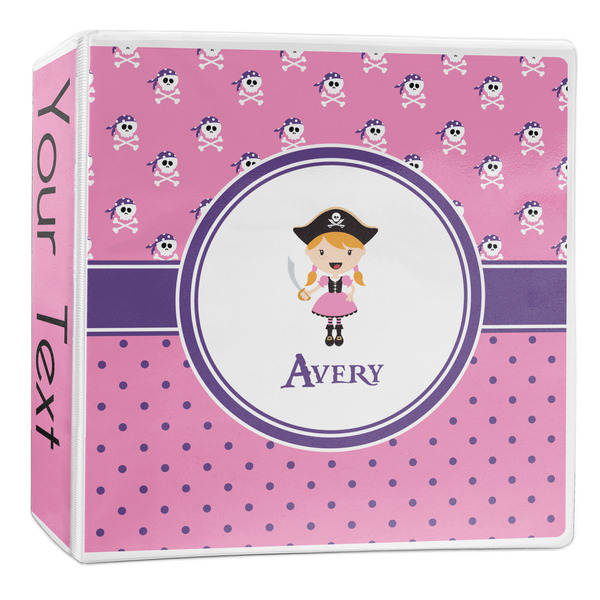 Custom Pink Pirate 3-Ring Binder - 2 inch (Personalized)