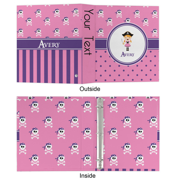 Pink Pirate 3 Ring Binders - Full Wrap - 1" - APPROVAL
