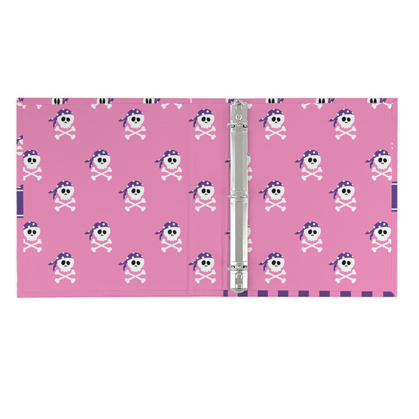 Pink Pirate 3 Ring Binders - Full Wrap - 1" - OPEN INSIDE