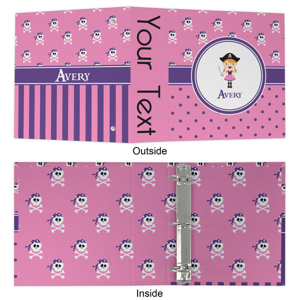 Pink Pirate 3 Ring Binders - Full Wrap - 2" - APPROVAL