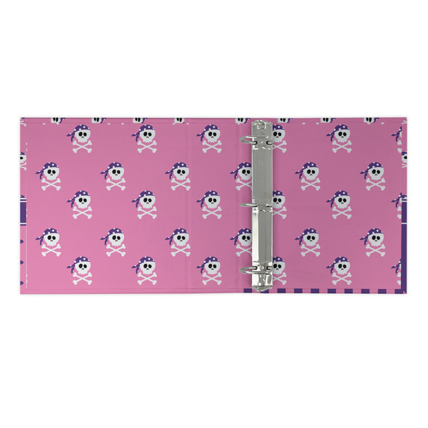 Pink Pirate 3 Ring Binders - Full Wrap - 2" - OPEN INSIDE