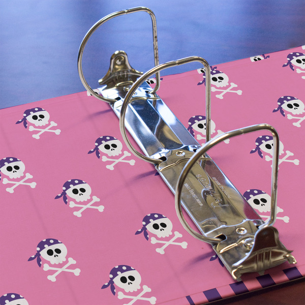 Pink Pirate 3 Ring Binders - Full Wrap - 3" - DETAIL