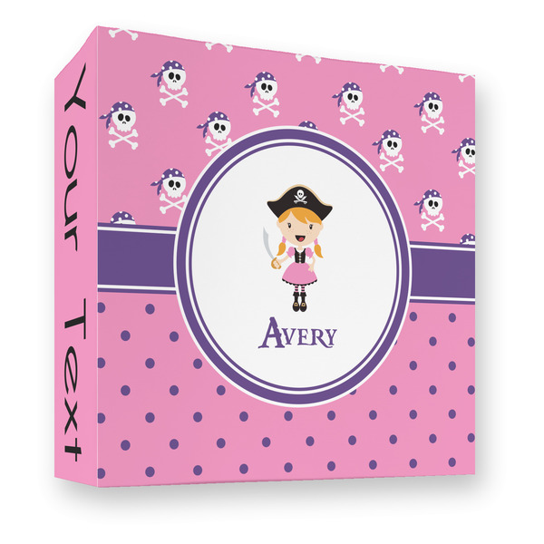 Pink Pirate 3 Ring Binders - Full Wrap - 3" - FRONT