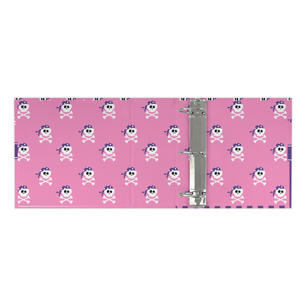 Pink Pirate 3 Ring Binders - Full Wrap - 3" - OPEN INSIDE