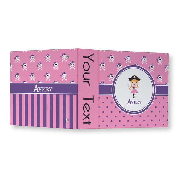 Pink Pirate 3 Ring Binders - Full Wrap - 3" - OPEN OUTSIDE