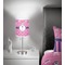 Pink Pirate 7 inch drum lamp shade - in room