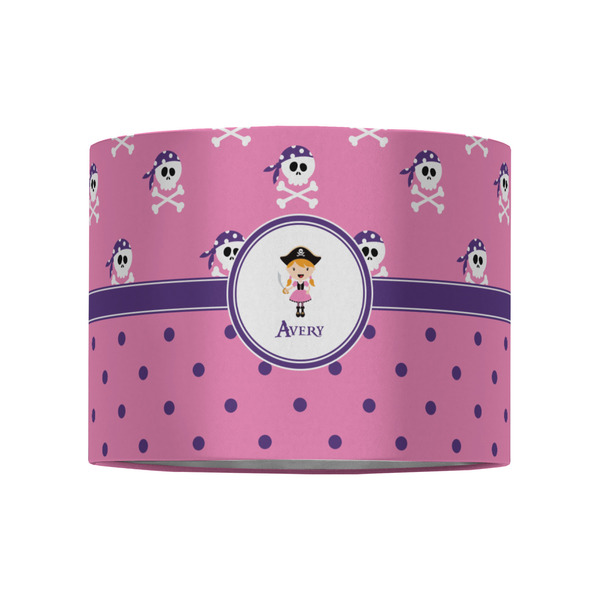 Pink Pirate 8" Drum Lampshade - FRONT (Fabric)