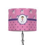 Pink Pirate 8" Drum Lamp Shade - Fabric (Personalized)