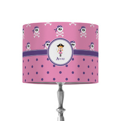 Pink Pirate 8" Drum Lamp Shade - Fabric (Personalized)