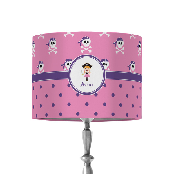 Custom Pink Pirate 8" Drum Lamp Shade - Fabric (Personalized)