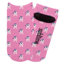 Pink Pirate Adult Ankle Socks (Personalized)