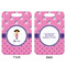 Pink Pirate Aluminum Luggage Tag (Front + Back)