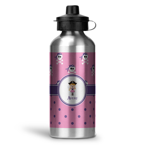 Custom Pink Pirate Water Bottle - Aluminum - 20 oz (Personalized)
