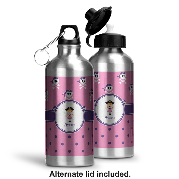 Pink Pirate Aluminum Water Bottle - Alternate lid options