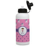 Pink Pirate Water Bottles - Aluminum - 20 oz - White (Personalized)