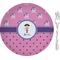 Pink Pirate 8" Glass Appetizer / Dessert Plates - Single or Set (Personalized)