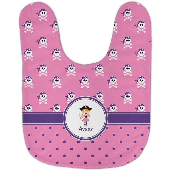 Pink Pirate Baby Bib - AFT flat