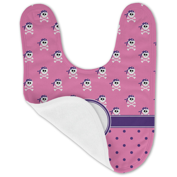 Pink Pirate Baby Bib - AFT folded