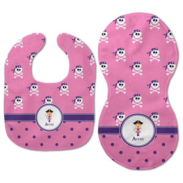 Pink Pirate Baby Bib & Burp Set - Approval (new bib & burp)