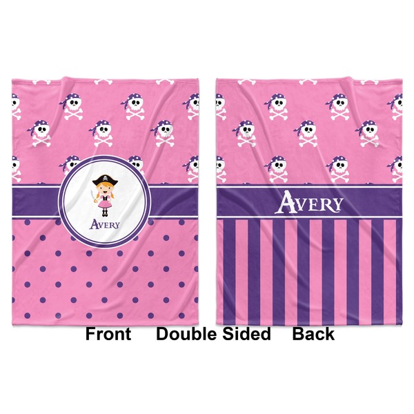 Pink Pirate Baby Blanket (Double Sided - Printed Front and Back)