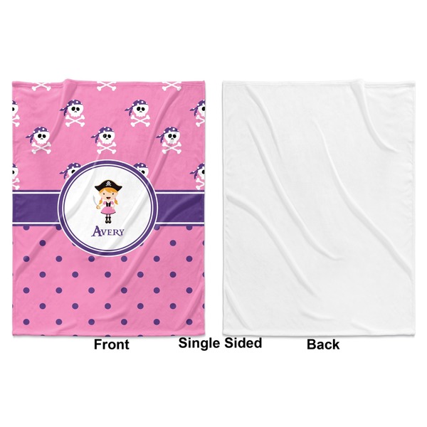 Pink Pirate Baby Blanket (Single Side - Printed Front, White Back)