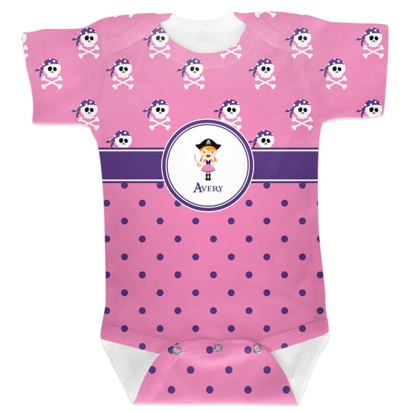 Custom Pink Pirate Baby Bodysuit 0-3 (Personalized)