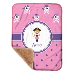 Pink Pirate Sherpa Baby Blanket - 30" x 40" w/ Name or Text